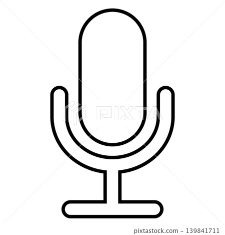 Simple icon illustration of a microphone 002 139841711