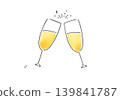 A simple, hand-drawn illustration of champagne. 139841787