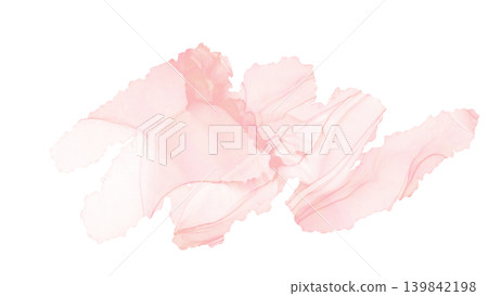 Pink alcohol ink-style wavy decorative band illustration 139842198