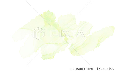 A wavy decorative band illustration in a yellow-green, alcohol-ink style. 139842199