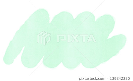 A flat, horizontally oriented illustration of a fluffy, mint-green cloud. 139842220