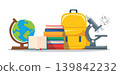 School Supplies and Science Equipment vector Illustration 139842232
