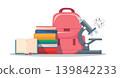 School Supplies and Science Equipment vector Illustration 139842233