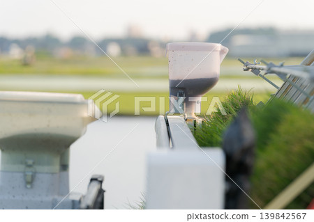 A scene of plowing a rice paddy. A scene of plowing a rice paddy. 139842567