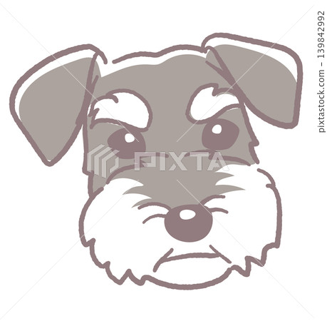 Miniature Schnauzer. Illustration of a dog's face. Vector. Miniature Schnauzer. Illustration of a dog's face. Vector. 139842992