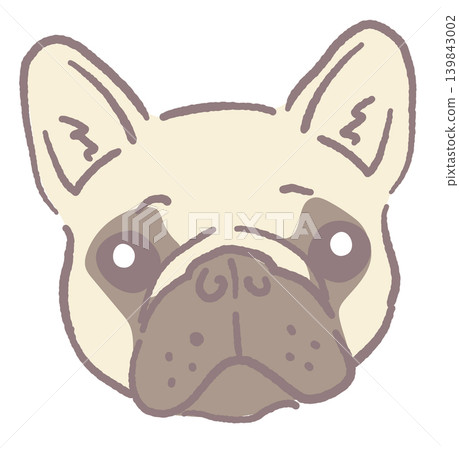 法國鬥牛犬。狗臉插圖。向量圖。 139843002