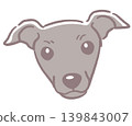 義大利靈緹犬。狗臉插圖。向量圖。 義大利靈緹犬。狗臉插圖。向量圖。 139843007