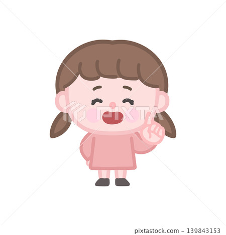 一個小女孩笑著指著什麼 139843153