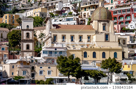 Panorama View from the Positano - Church in Positano Italy, Chiesa di Santa Maria Assunta Panorama View from the Positano - Church in Positano Italy, Chiesa di Santa Maria Assunta 139843184