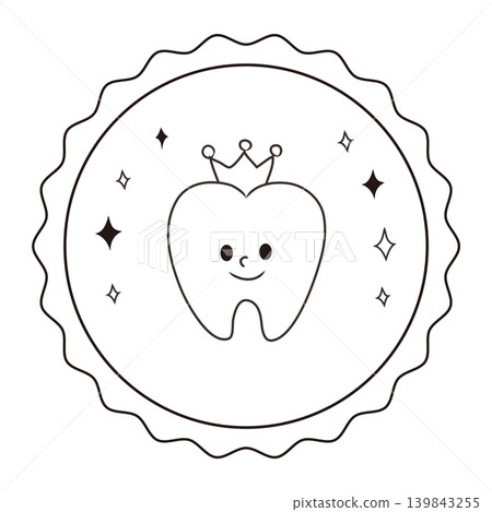 Cute sticker illustration to commemorate a lost tooth (no text) Cute sticker illustration to commemorate a lost tooth (no text) 139843255
