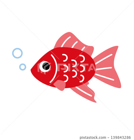 Cute red goldfish illustration Cute red goldfish illustration 139843286