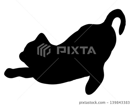 Silhouette of a stretching cat | Transparent PNG for cutting Silhouette of a stretching cat | Transparent PNG for cutting 139843383