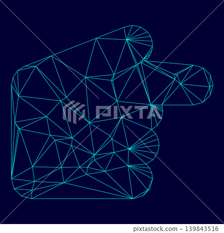Pointer hand low poly triangulation triangulated polygonal electric cyan blue vibrant aqua neon color vector illustration image outline contour line Pointer hand low poly triangulation triangulated polygonal electric cyan blue vibrant aqua neon color vector illustration image outline contour line 139843516
