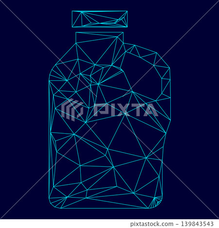 Household chemicals low poly triangulation triangulated polygonal electric cyan blue vibrant aqua neon color vector illustration image outline contour line Household chemicals low poly triangulation triangulated polygonal electric cyan blue vibrant aqua neon color vector illustration image outline contour line 139843543