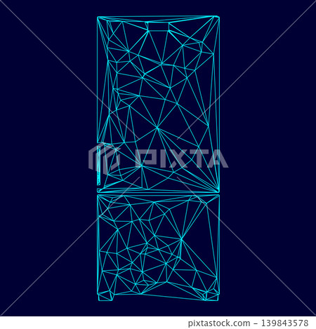refrigerator low poly triangulation triangulated polygonal electric cyan blue vibrant aqua neon color vector illustration image outline contour line refrigerator low poly triangulation triangulated polygonal electric cyan blue vibrant aqua neon color vector illustration image outline contour line 139843578