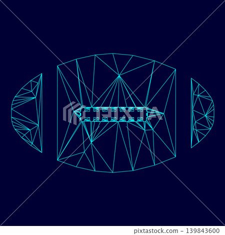 American football ball low poly triangulation triangulated polygonal electric cyan blue vibrant aqua neon color vector illustration image outline contour line American football ball low poly triangulation triangulated polygonal electric cyan blue vibrant aqua neon color vector illustration image outline contour line 139843600