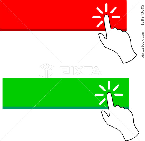 Click here buttons templates set with hand pointer 139843685