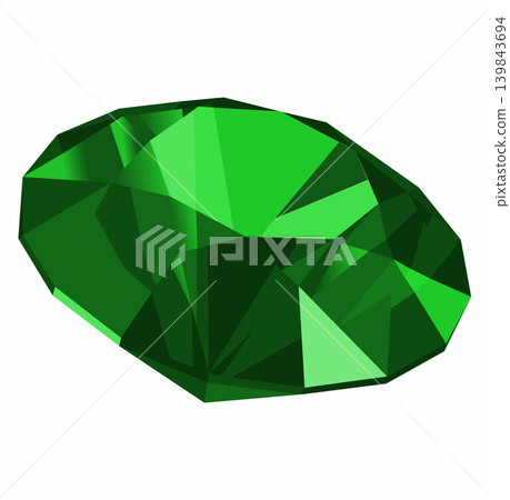 Emerald precious stone isolated over white background vector illustration. Expensive jewellery clipart, green gemstone shape, jewellery shop logo concept Emerald precious stone isolated over white background vector illustration. Expensive jewellery clipart, green gemstone shape, jewellery shop logo concept 139843694