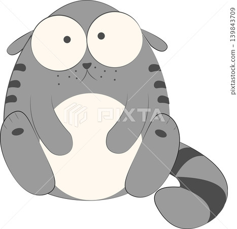 Surprised and sad cat character vector illustration, kitty cartoon Surprised and sad cat character vector illustration, kitty cartoon 139843709