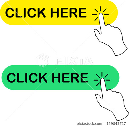 Click here buttons collection with hand pointer Click here buttons collection with hand pointer 139843717