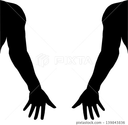 Male arms silhouettes isolated over white background, man hands vector illustration Male arms silhouettes isolated over white background, man hands vector illustration 139843836