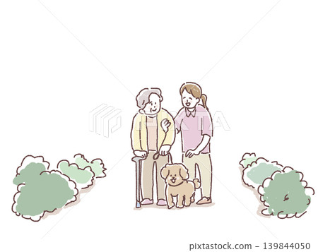 Life with the elderly, nurses (caregivers), and dogs 139844050
