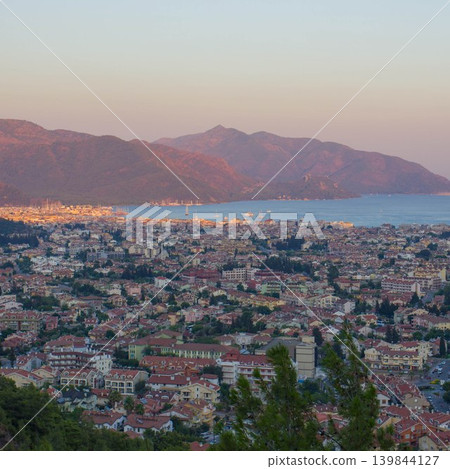 Aerial Sunset View of Marmaris City and Bay Aerial Sunset View of Marmaris City and Bay 139844127