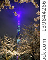 東京晴空塔和墨田公園的夜色櫻花 139844266