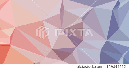 時尚的多邊形幾何圖案背景，帶有柔和的紅色和藍色漸變。 139844312