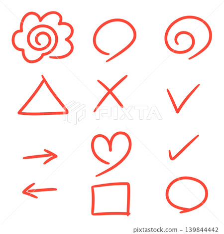 A set of simple, hand-drawn icons for scoring. A set of simple, hand-drawn icons for scoring. 139844442