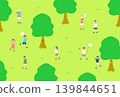 A set of illustrations of children catching insects in the summer. 139844651