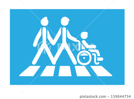 Barrier-free pedestrian crossing signs that allow everyone to cross safely. Barrier-free pedestrian crossing signs that allow everyone to cross safely. 139844734
