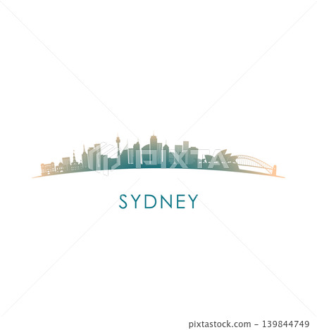 Sydney skyline silhouette. 139844749