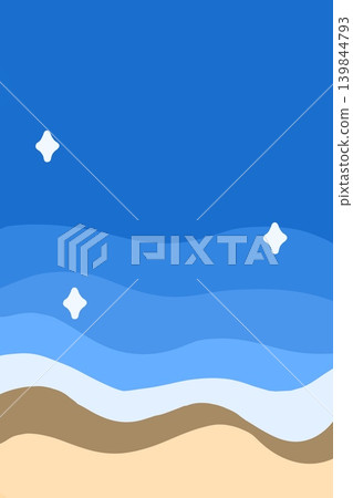 Illustration of the sea and sandy beach 139844793