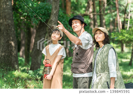 Families enjoying camping and glamping at a campsite Families enjoying camping and glamping at a campsite 139845591