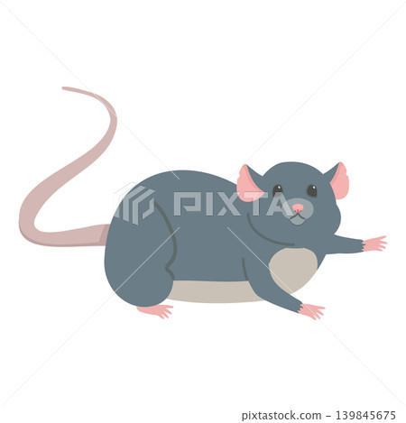 Illustration Of A Cute Gray Rat Illustration Of A Cute Gray Rat 139845675