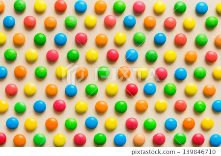 colorful candies as background top view. Seamless pattern with candy. Many sweet candies close-up colorful candies as background top view. Seamless pattern with candy. Many sweet candies close-up 139846710