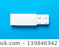 Blank White Product Package Box Mock-up. Open blank medicine drug box with blister top view 139846942