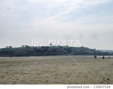 Deserted Beach And Hills Background Deserted Beach And Hills Background 139847109