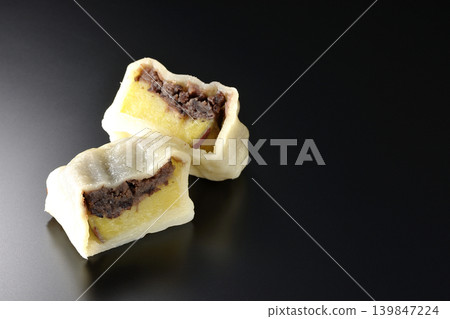 Ikinari Dango photographed against a black background Ikinari Dango photographed against a black background 139847224