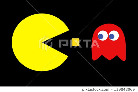 Pac-Man game theme background, arcade videogame Pac-Man game theme background, arcade videogame 139848069