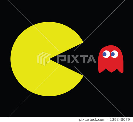 Pac-Man illustration, retro game vector illustration Pac-Man illustration, retro game vector illustration 139848079