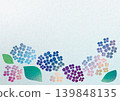 Rainy season hydrangea frame background illustration (paper-cut style) 139848135