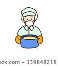 Illustration of kitchen staff wearing masks 139848218