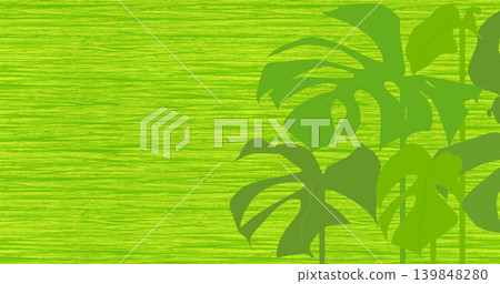 A tropical background pattern designed with monstera leaves. A tropical background pattern designed with monstera leaves. 139848280