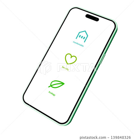 Icon display on smartphone screen Icon display on smartphone screen 139848326