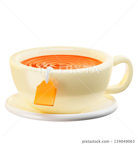 Hot tea Icon. 3D Icon Drink. Isolated on transparent background. 3D illustration. High resolution Hot tea Icon. 3D Icon Drink. Isolated on transparent background. 3D illustration. High resolution 139849063