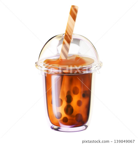 Bubble Tea Icon. 3D Icon Drink. Isolated on transparent background. 3D illustration. High resolution Bubble Tea Icon. 3D Icon Drink. Isolated on transparent background. 3D illustration. High resolution 139849067