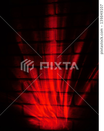 Dark Red Glowing Brick Wall Background Dark Red Glowing Brick Wall Background 139849107
