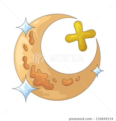 Illustration of Moon with plus sign Illustration of Moon with plus sign 139849154